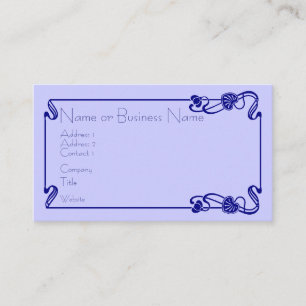 Dark Blue Art Deco Border Business Card