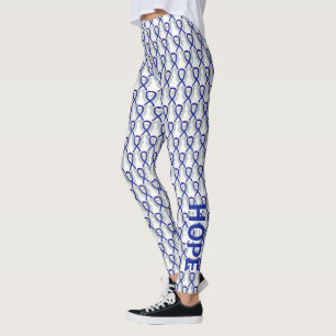 Dark Blue Awareness Ribbon Angel Custom Leggings