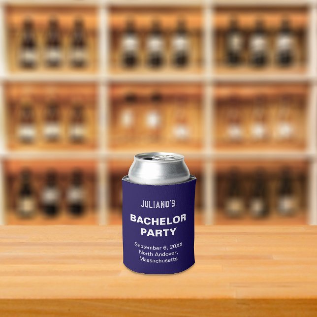 Dark Blue Bachelor Party Can Cooler (Dark blue can cooler for bachelor party)