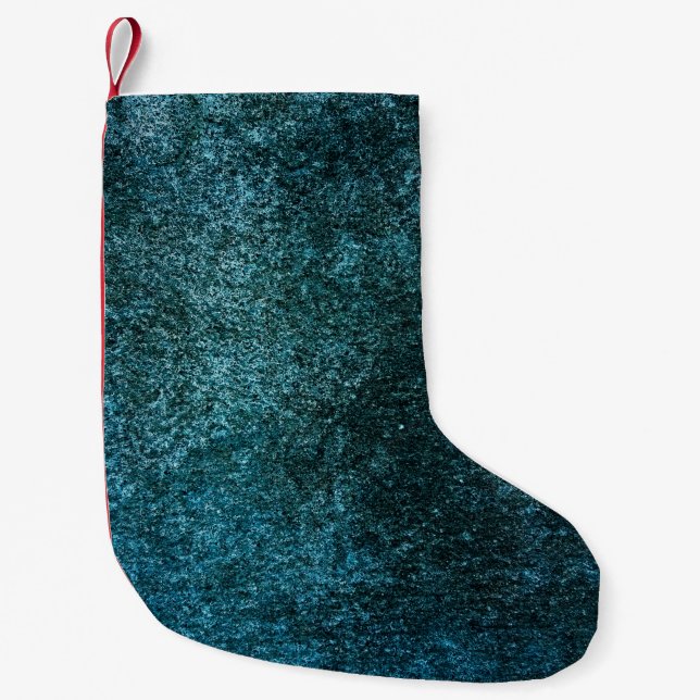 Dark blue background that is rough surface. abstra small christmas stocking (Front)