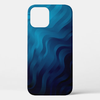 Dark BLUE background with lines. Colourful illustr iPhone 12 Case