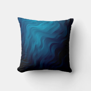 Dark BLUE background with lines. Colourful illustr Cushion
