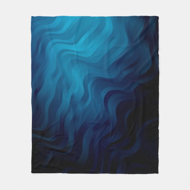 Dark BLUE background with lines. Colourful illustr Fleece Blanket (Front)