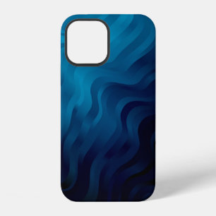 Dark BLUE background with lines. Colourful illustr iPhone 12 Case
