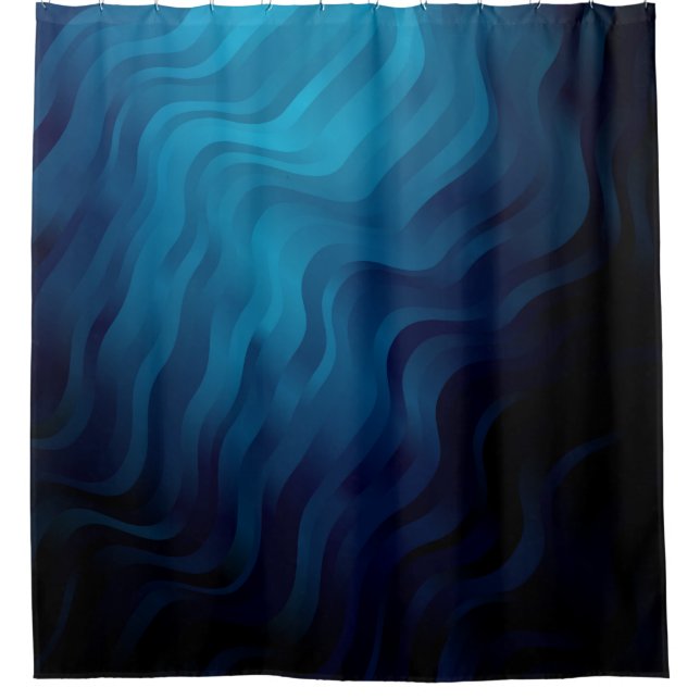 Dark BLUE background with lines. Colourful illustr Shower Curtain (Front)