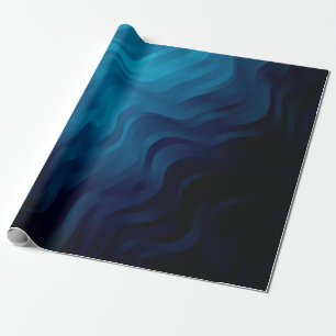 Dark BLUE background with lines. Colourful illustr Wrapping Paper
