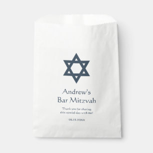 Dark Blue Bar Mitzvah Personalised Favour Bag