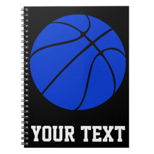 Dark Blue Basketball Custom Text Spiral Notebook