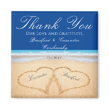 Dark Blue Beach Wedding 2 Hearts in the Sand