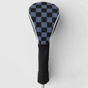 Dark Blue & Black Checkered Pattern – Sleek Modern Golf Head Cover
