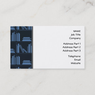Dark Blue Books on Shelf. Business Card