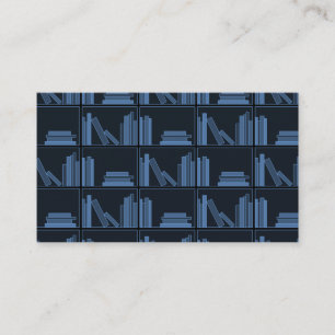 Dark Blue Books on Shelf. Business Card