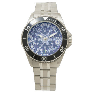 Dark blue broken kaleidoscope  watch
