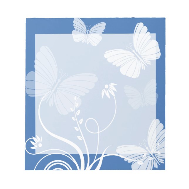 Dark blue butterflies Notepad (Front)