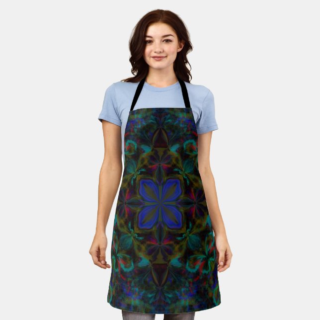 Dark Blue Butterfly Apron (Worn)