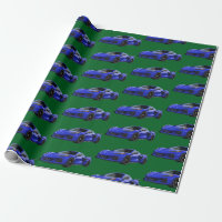 Dark Blue C8 Corvette Sports Car Hand Drawn