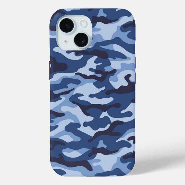 Dark Blue Camouflage Pattern Case-Mate iPhone Case (Back)