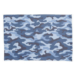 Dark Blue Camouflage Pattern Pillowcase