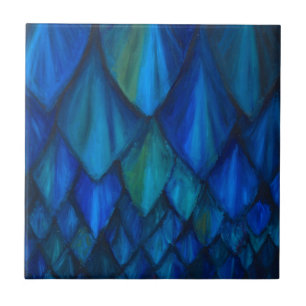Dark Blue Cave Bat Pattern (dark blue pattern) Ceramic Tile