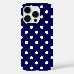 Dark Blue Cell Phone Cover With Stylish Polka Dots