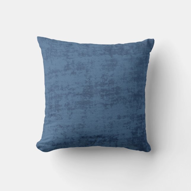 Dark Blue Chenille Fabric Texture Cushion (Front)