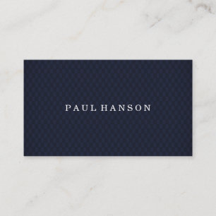 Dark Blue Chequered Business Card