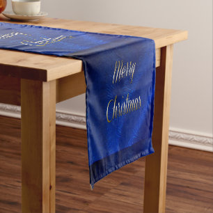 Dark Blue Christmas Short Table Runner