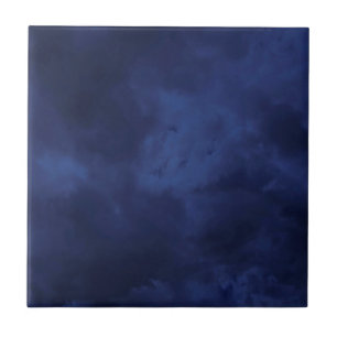 Dark blue clouds ceramic tile