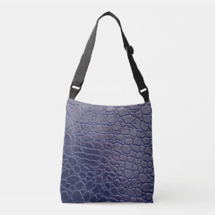 Dark blue Crocodile leather print Crossbody Bag