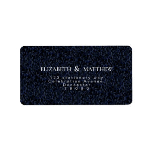 Dark blue crystal simple return address label