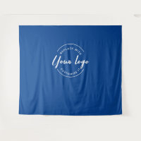 Dark blue Custom Logo backdrop Company branding