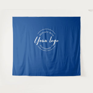 Dark blue Custom Logo backdrop Company branding Tapestry