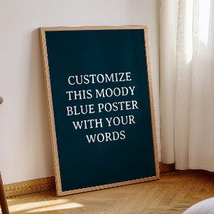 Dark Blue Custom Wedding Poster Moody Formal