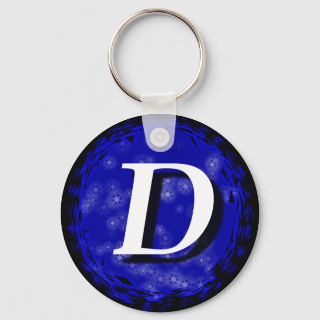 Dark Blue D Key Ring (Front)