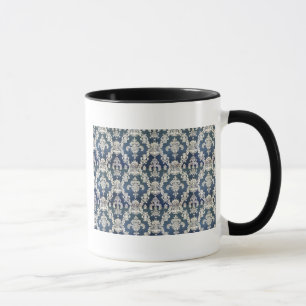 dark blue damask pattern mug