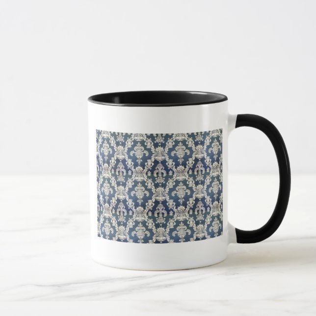 dark blue damask pattern mug (Right)