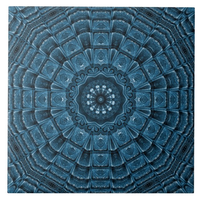 Dark Blue Decorative Ceramic Tile (Front)