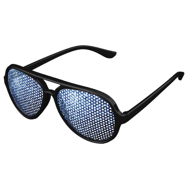 Dark Blue deep shiny faux glitter sparkles Aviator Sunglasses (Angled)