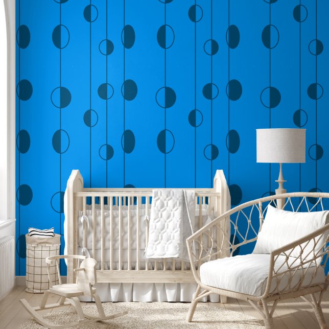Dark Blue dots and vertical lines on light Blue  Wallpaper (Kids)