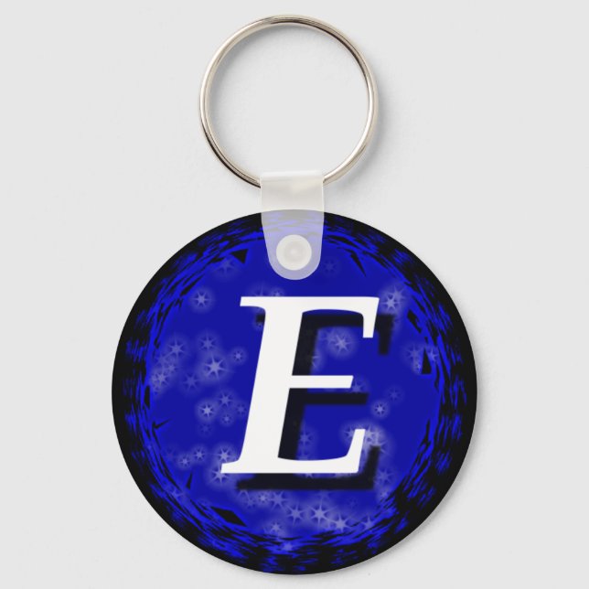 Dark Blue E Key Ring (Front)