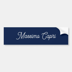 Dark Blue Elegant Casual Own Name Handwriting Bumper Sticker