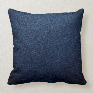 Dark Blue Elegant Leather Look Cushion