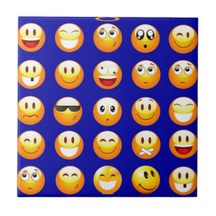 dark blue emojis ceramic tile