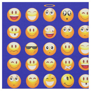 dark blue emojis fabric