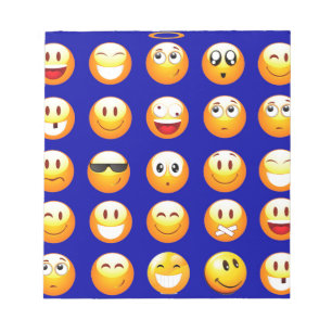dark blue emojis notepad