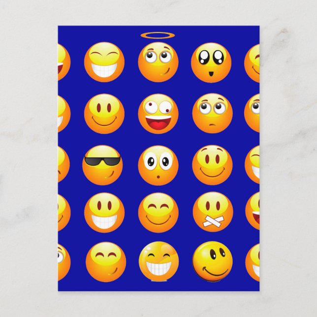 dark blue emojis postcard (Front)