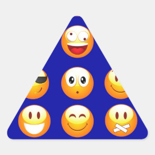 dark blue emojis triangle sticker