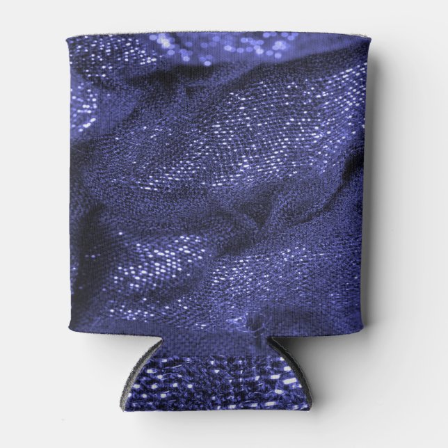 Dark Blue Fabric: Decorative Texture. Can Cooler (Front)