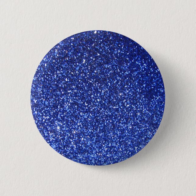 Dark blue faux glitter graphic 6 cm round badge (Front)