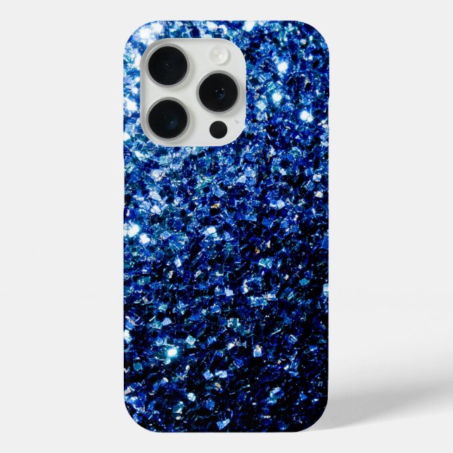 Dark blue faux glitter sparkles Case-Mate iPhone case (Back)